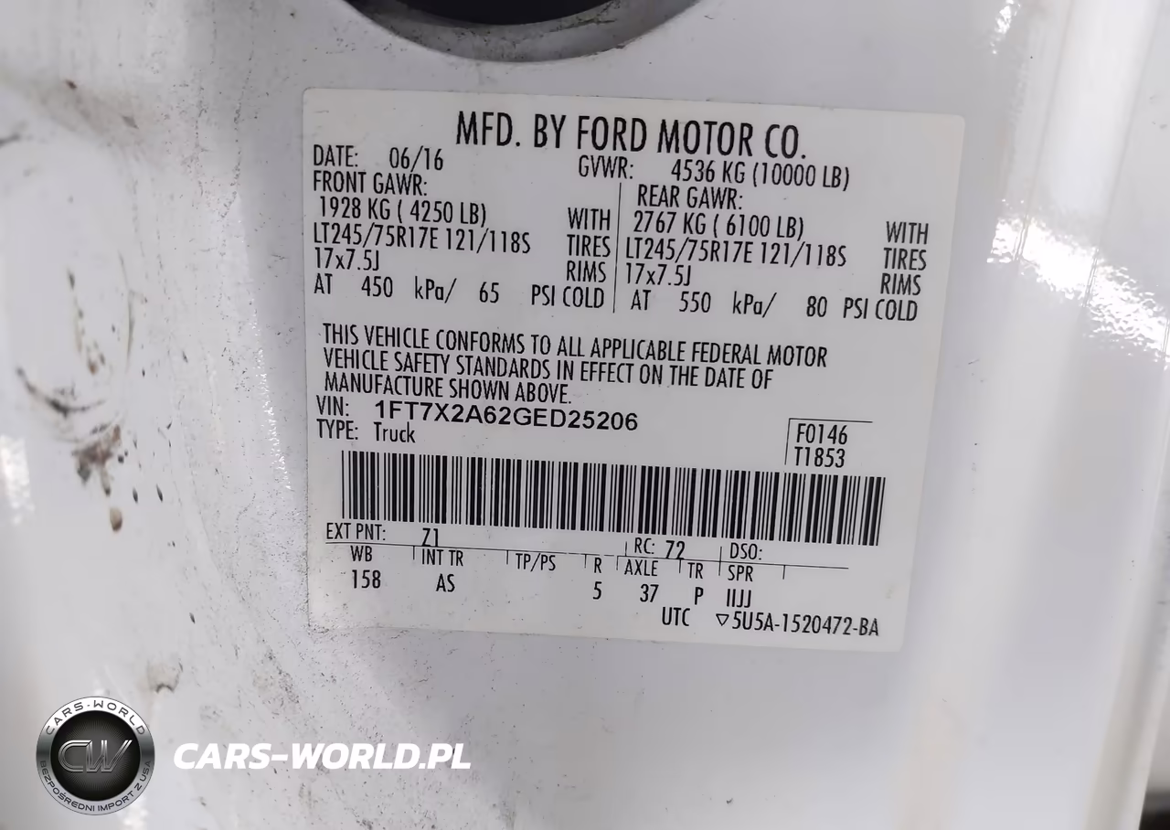 2016 Ford F-250 Xl VIN:1FT7X2A62GED25206 - 9