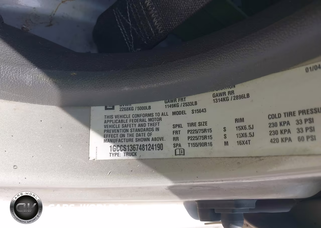 2004 Chevrolet Colorado Ls VIN:1GCCS136748124190 - 9