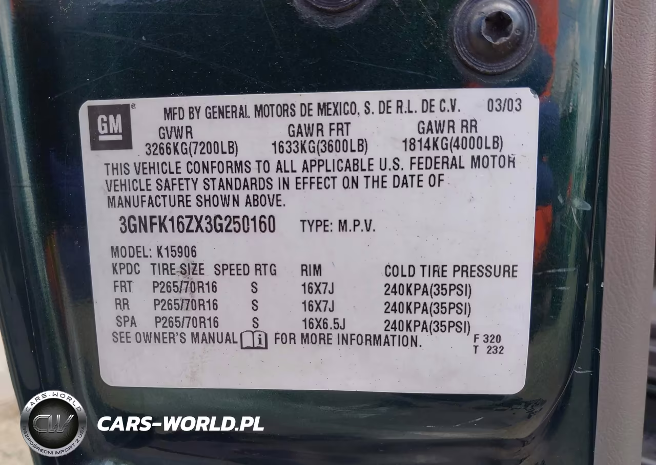 2003 Chevrolet Suburban 1500 Ls VIN:3GNFK16ZX3G250160 - 9