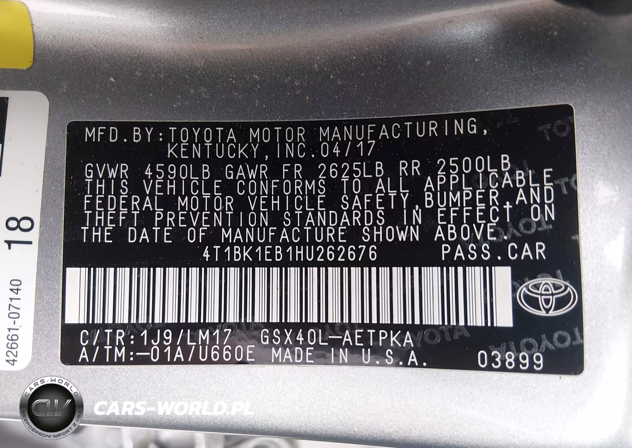 2017 Toyota Avalon Limited VIN:4T1BK1EB1HU262676 - 9