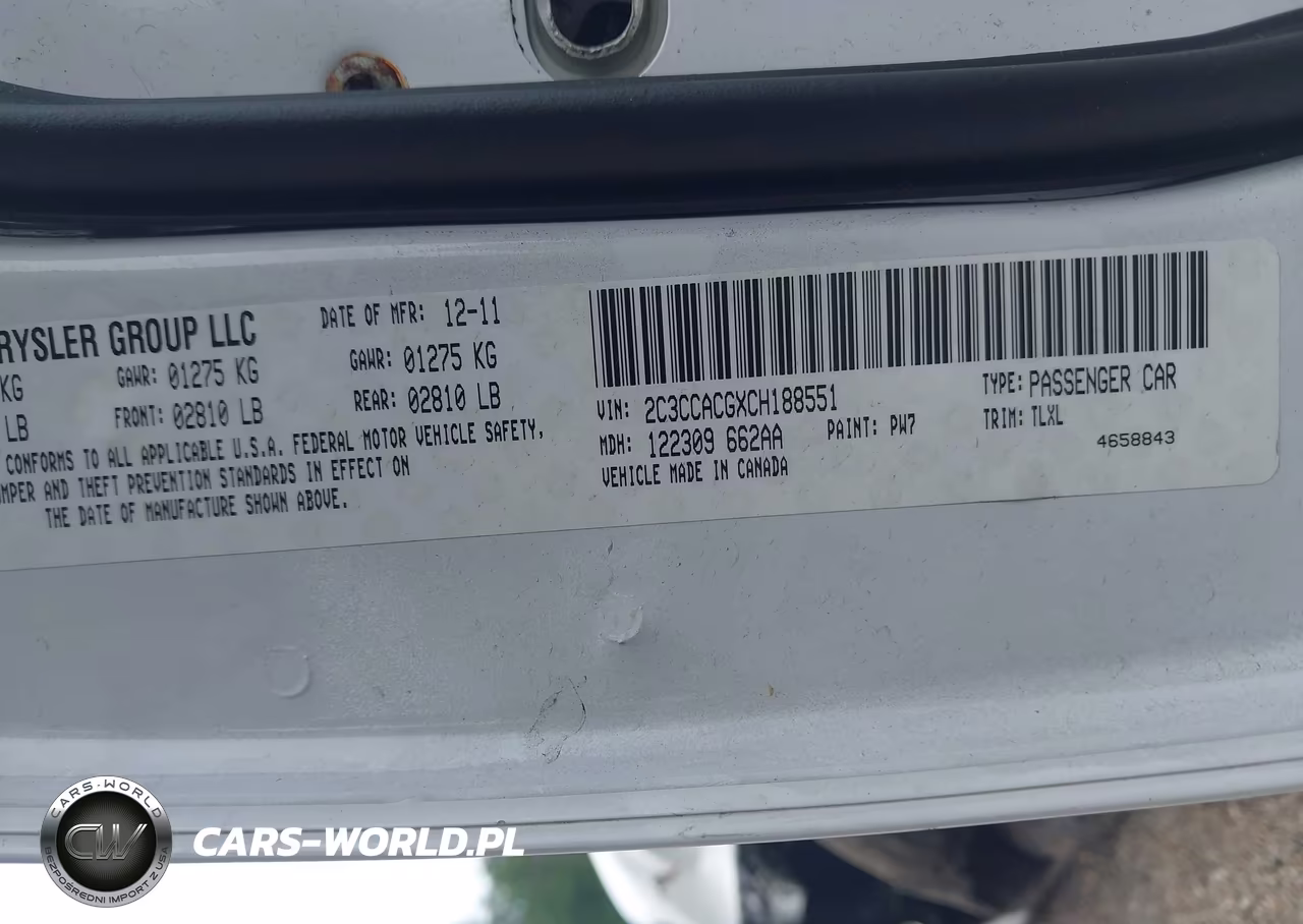 2012 Chrysler 300 Limited VIN:2C3CCACGXCH188551 - 9