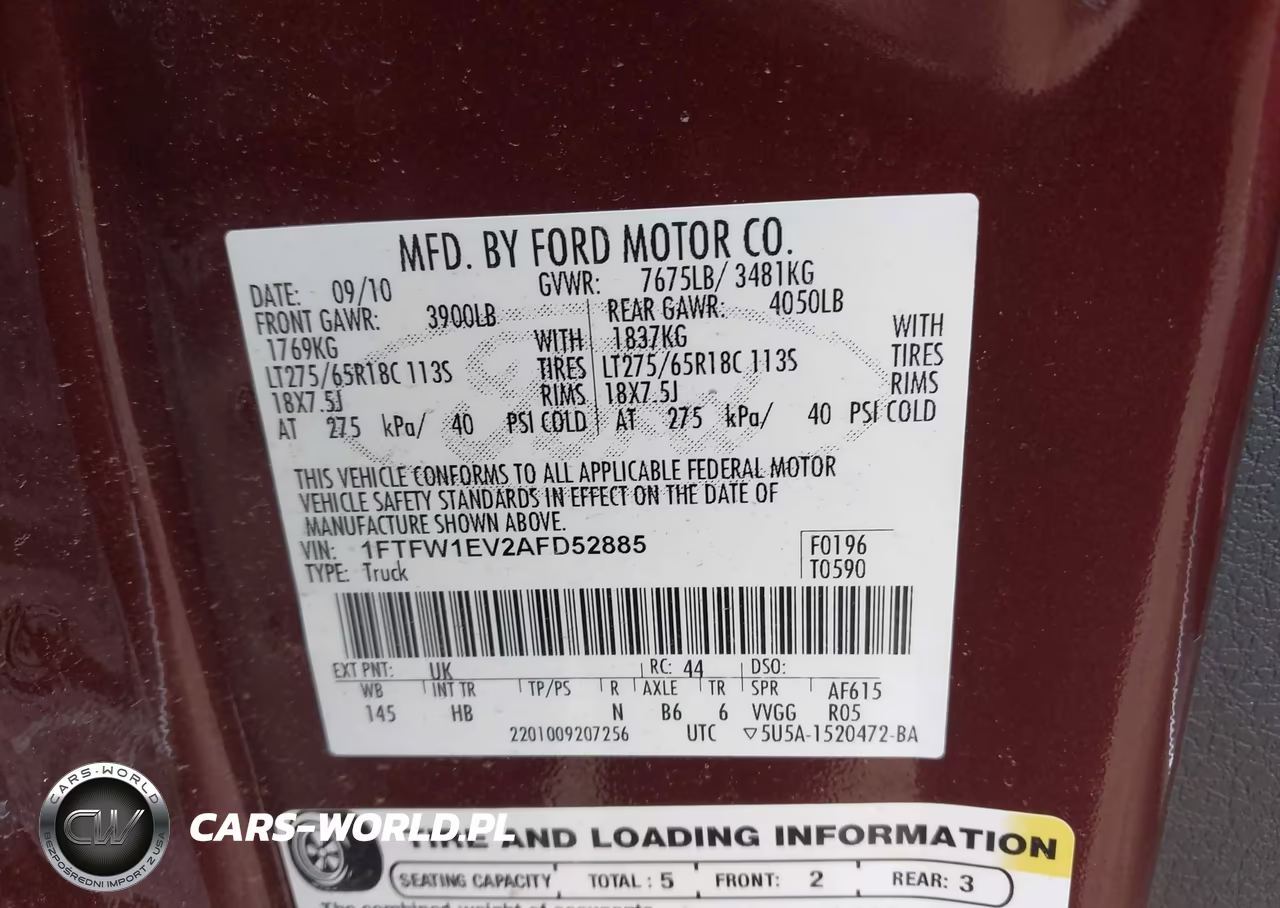 2010 Ford F-150 Fx4-Harley-Davidson-King Ranch-Lariat-Platinum-Xl-Xlt VIN:1FTFW1EV2AFD52885 - 9