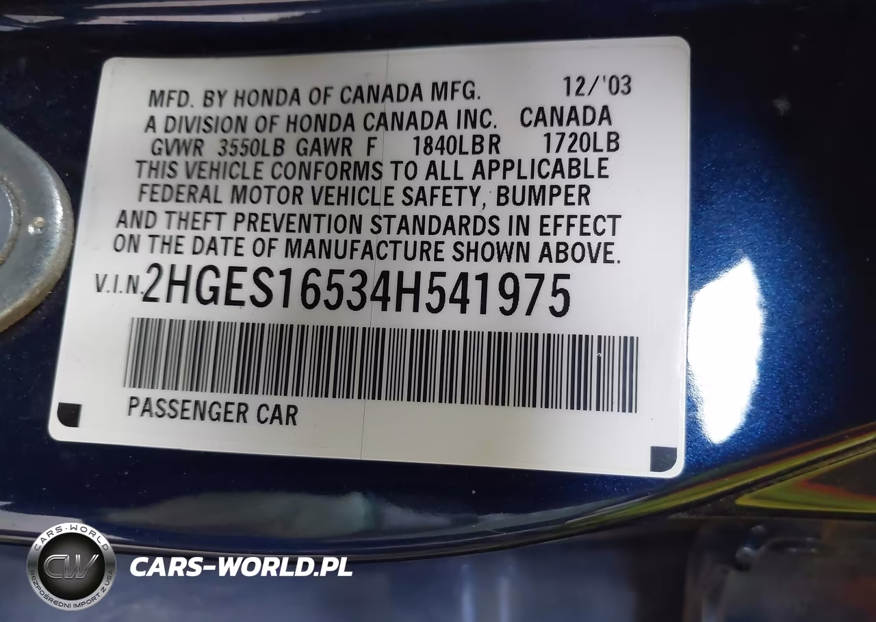2004 Honda Civic Lx VIN:2HGES16534H541975 - 9