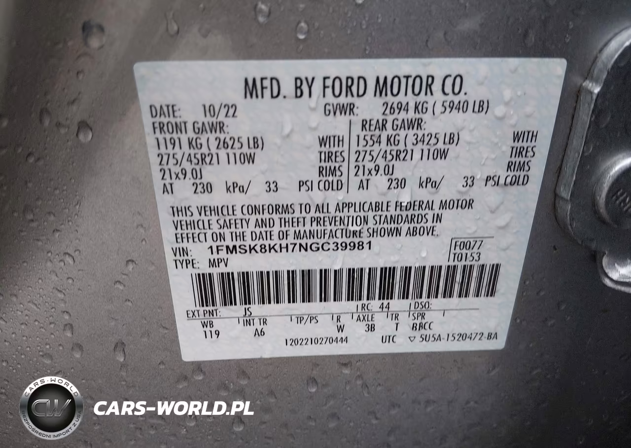 2022 Ford Explorer St-Line VIN:1FMSK8KH7NGC39981 - 9