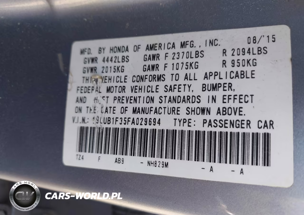 2015 Acura Tlx VIN:19UUB1F35FA029694 - 9