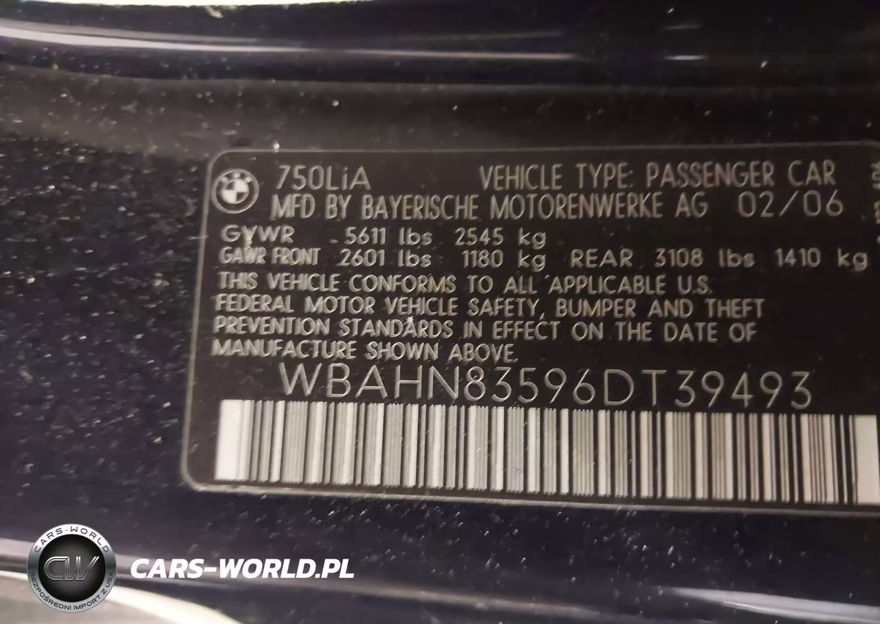 2006 BMW 750Li VIN:WBAHN83596DT39493 - 9