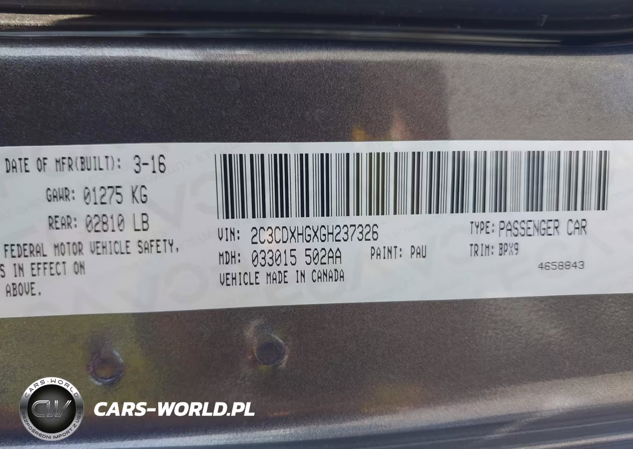 2016 Dodge Charger Sxt VIN:2C3CDXHGXGH237326 - 9