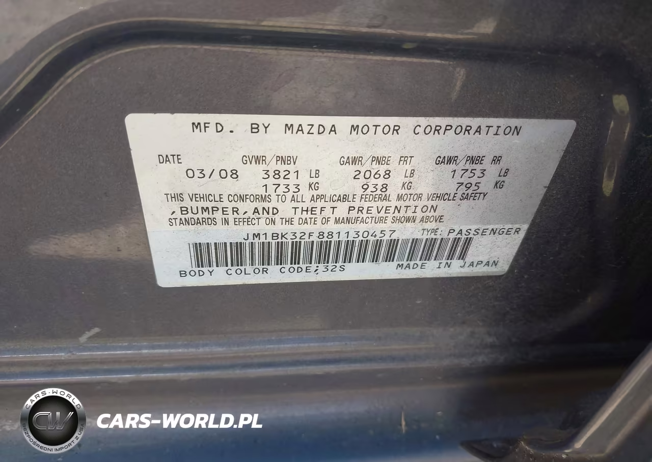 2008 Mazda Mazda3 I Touring Value VIN:JM1BK32F881130457 - 9