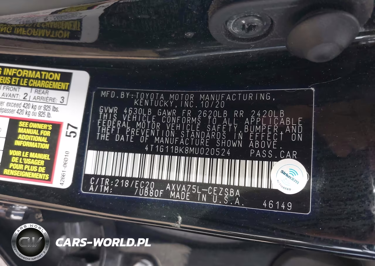 2021 Toyota Camry Se Nightshade Edition Awd VIN:4T1G11BK8MU020524 - 9