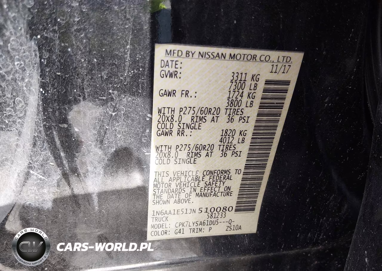2018 Nissan Titan Platinum Reserve VIN:1N6AA1E51JN510080 - 9