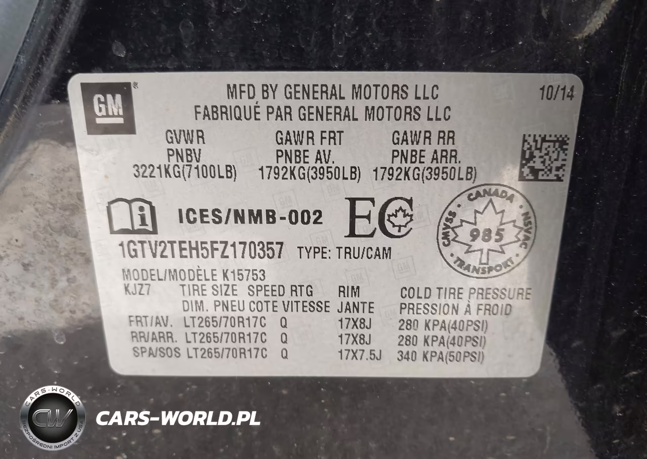 2015 GMC Sierra 1500 VIN:1GTV2TEH5FZ170357 - 9