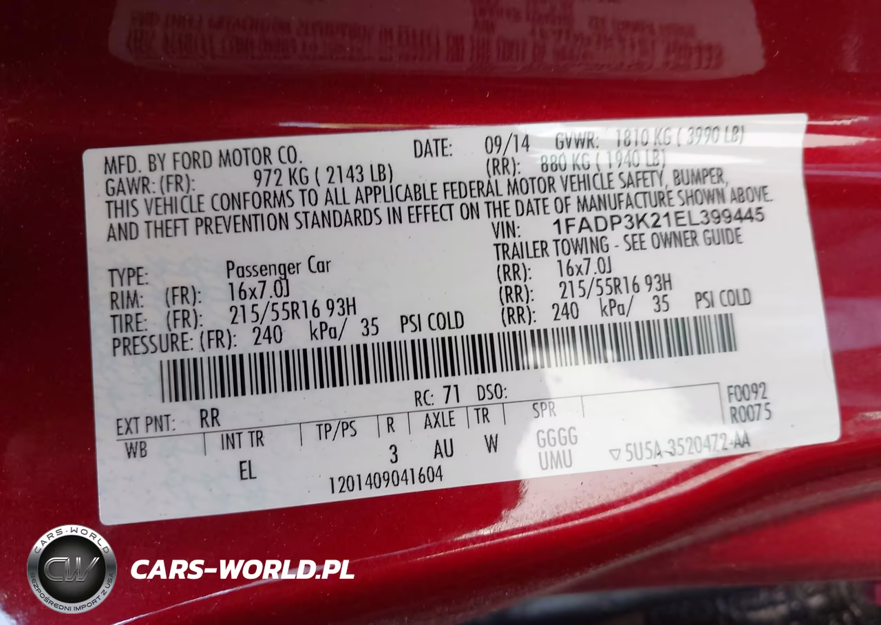 2014 Ford Focus Se VIN:1FADP3K21EL399445 - 9