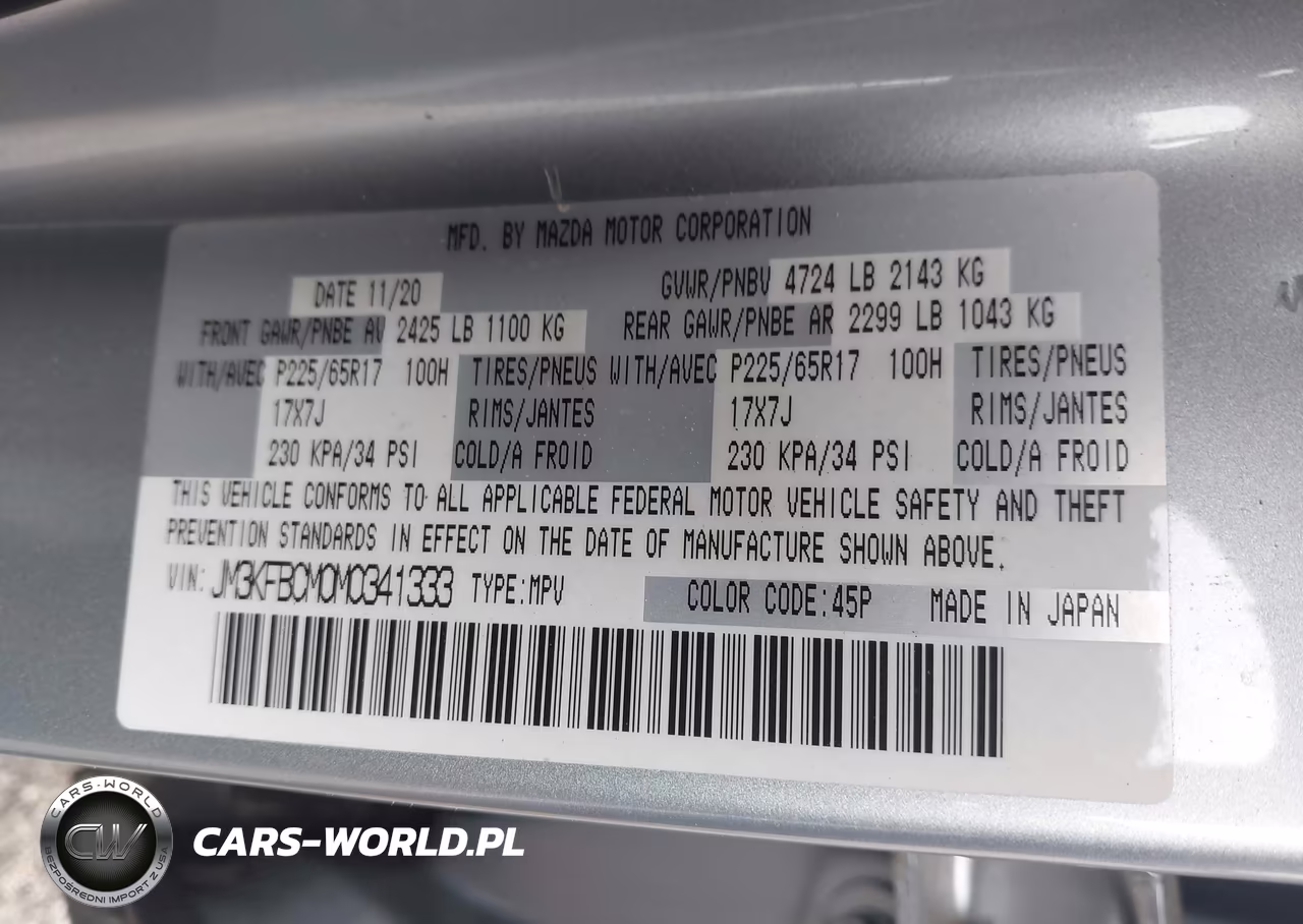 2021 Mazda Cx-5 Touring VIN:JM3KFBCM0M0341333 - 9