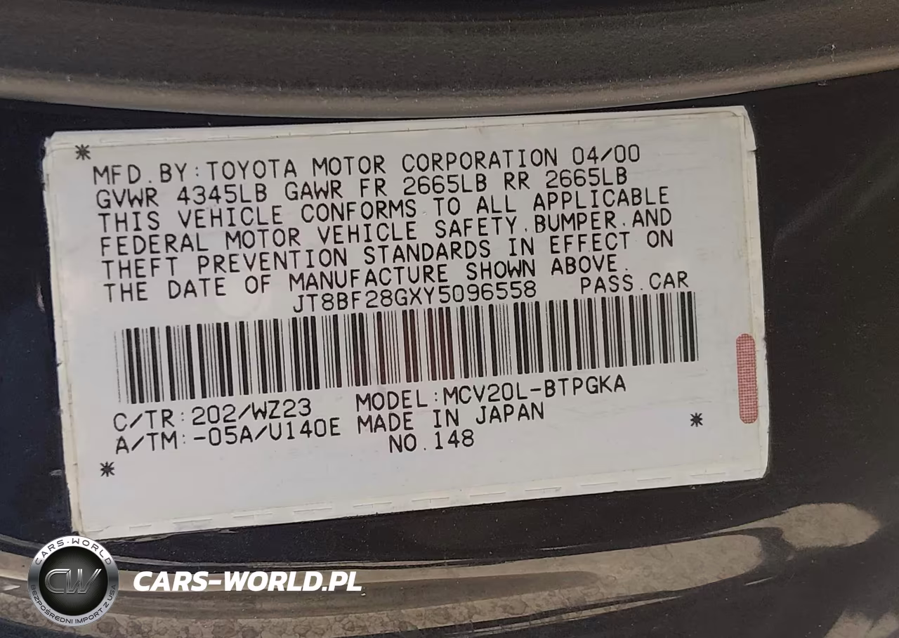 2000 Lexus Es 300 VIN:JT8BF28GXY5096558 - 9