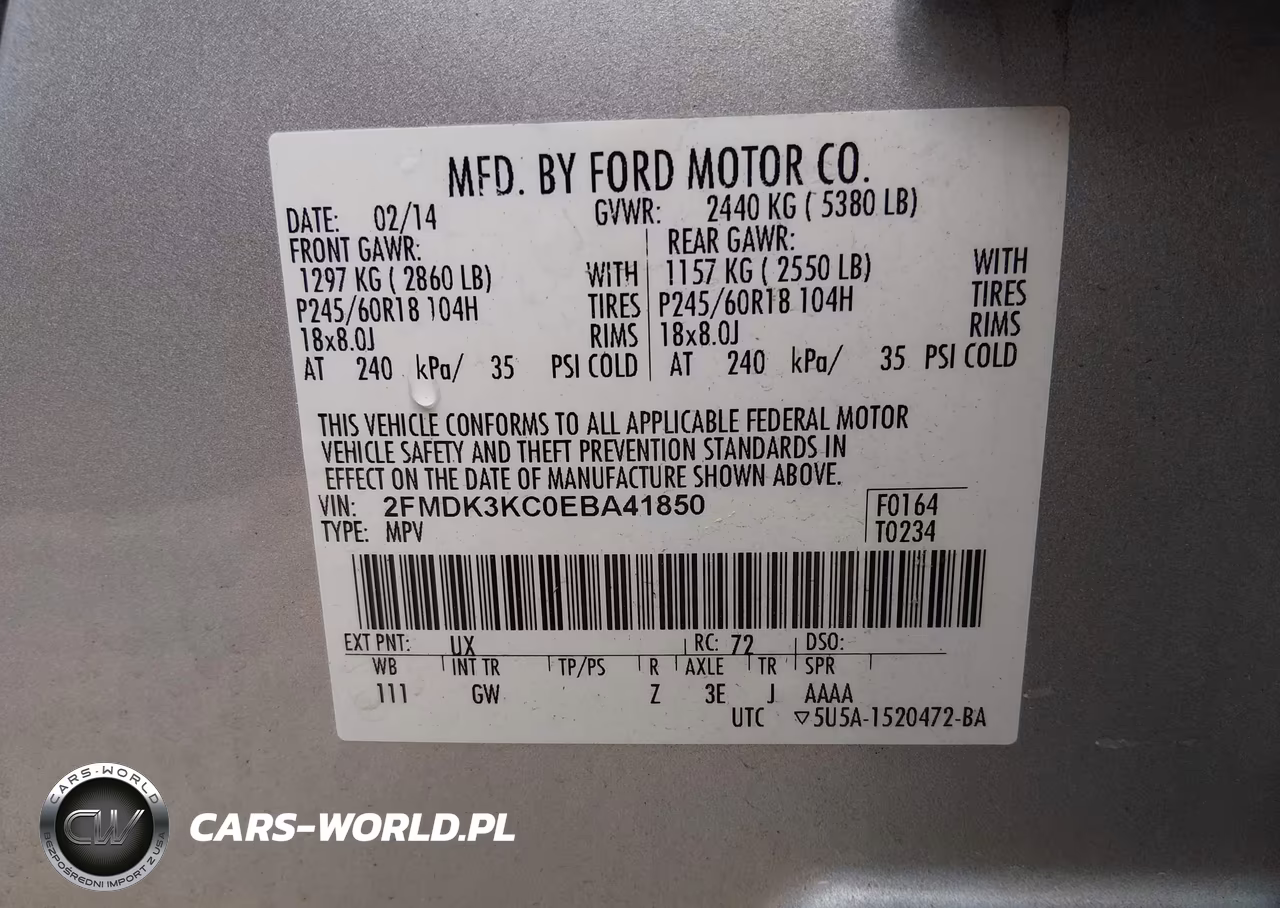 2014 Ford Edge Limited VIN:2FMDK3KC0EBA41850 - 9