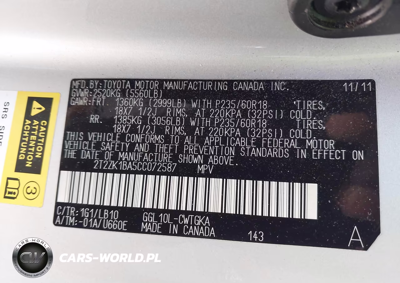 2012 Lexus Rx 350 VIN:2T2ZK1BA5CC072587 - 9