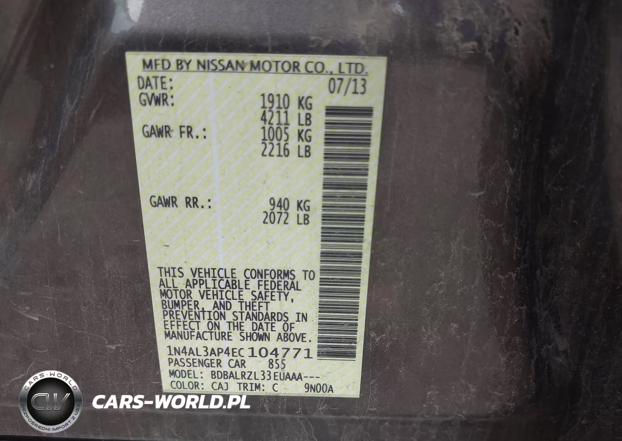 2014 Nissan Altima 2.5 S VIN:1N4AL3AP4EC104771 - 9