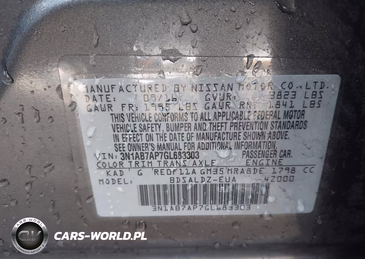 2016 Nissan Sentra Sv VIN:3N1AB7AP7GL683303 - 9
