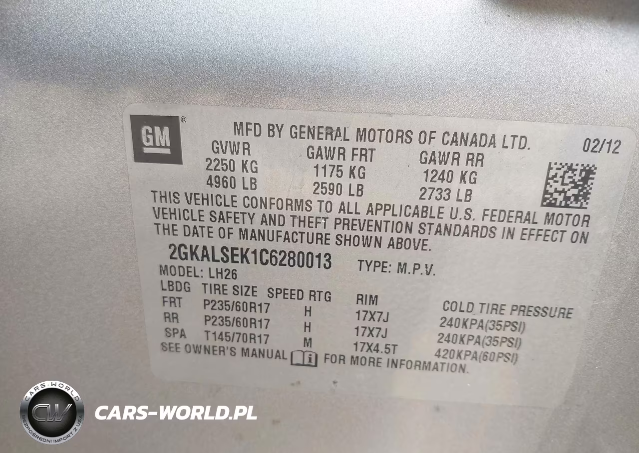 2012 GMC Terrain Sle-2 VIN:2GKALSEK1C6280013 - 9