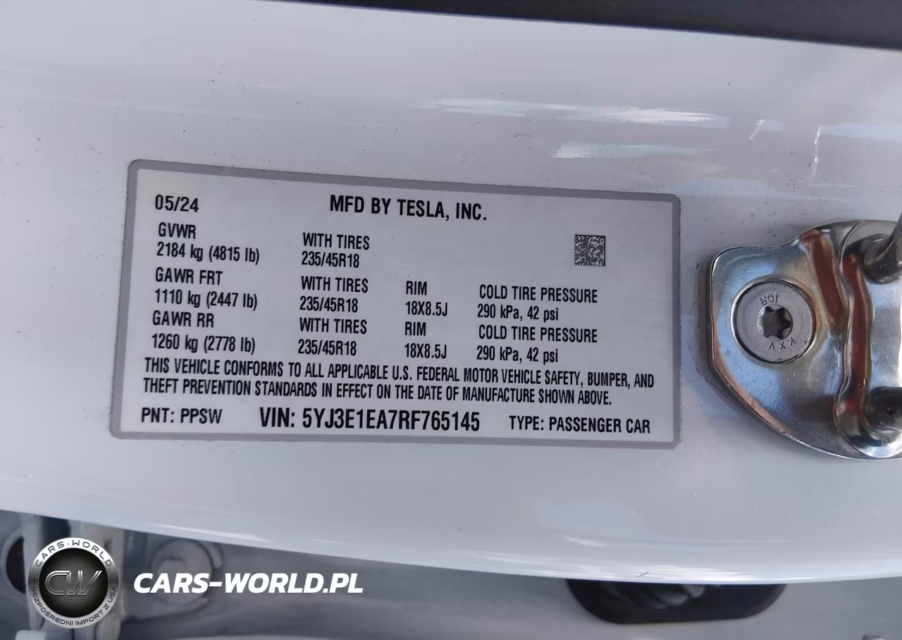 2024 Tesla Model 3 Long Range Dual Motor All-Wheel Drive-Rear-Wheel Drive VIN:5YJ3E1EA7RF765145 - 9