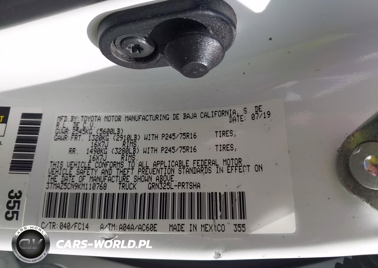 2019 Toyota Tacoma Sr5 V6 VIN:3TMAZ5CN9KM110768 - 9