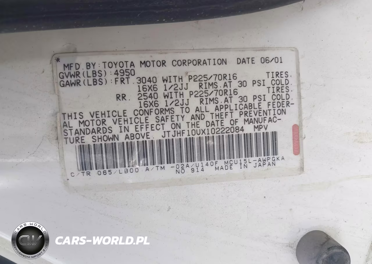 2001 Lexus Rx 300 VIN:JTJHF10UX10222084 - 9