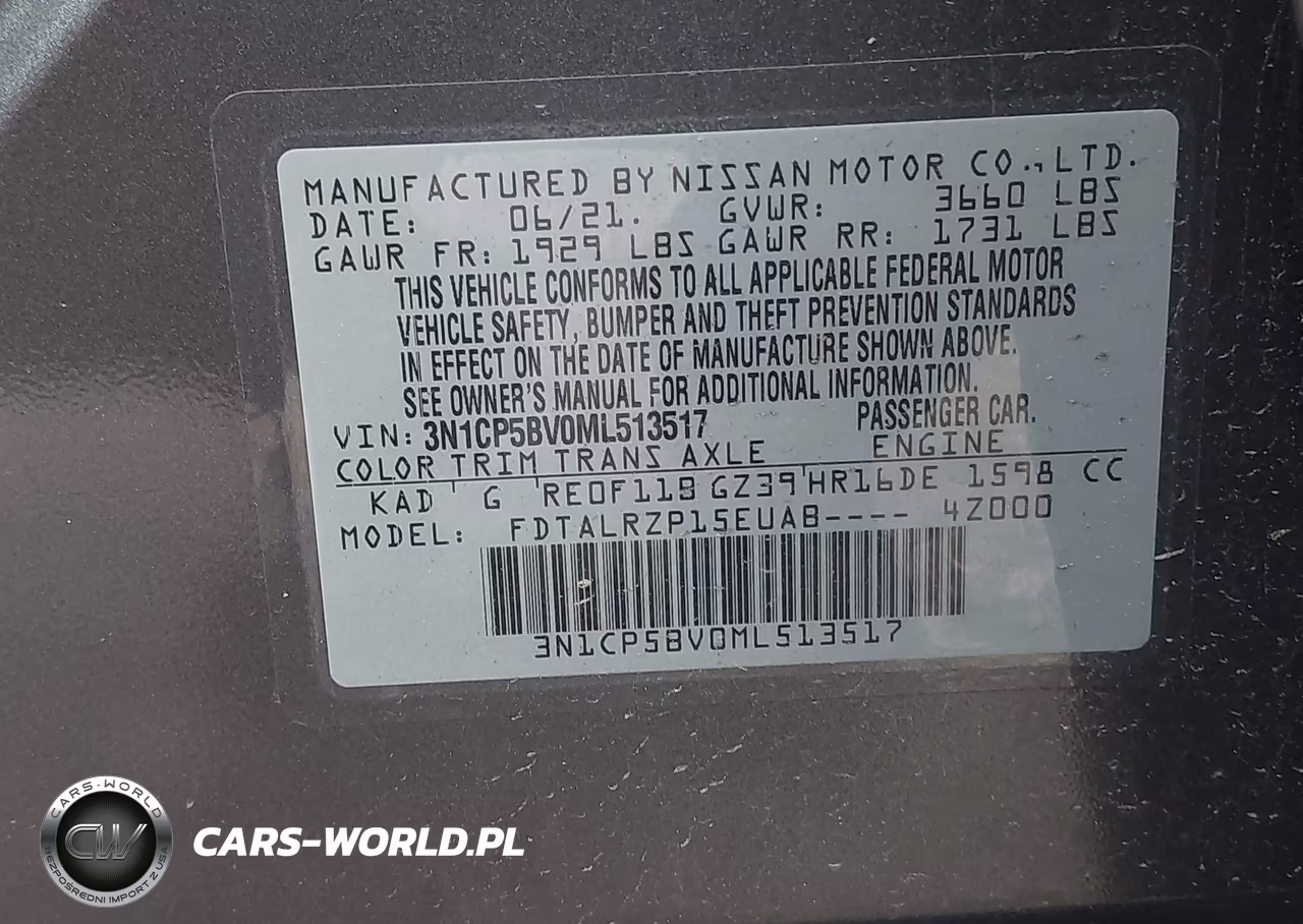 2021 Nissan Kicks S Xtronic Cvt VIN:3N1CP5BV0ML513517 - 9