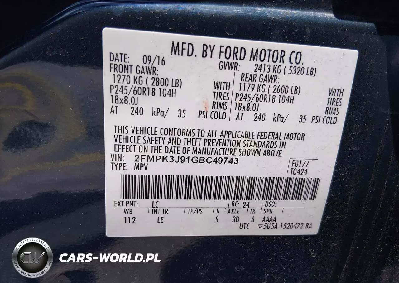 2016 Ford Edge Sel VIN:2FMPK3J91GBC49743 - 9