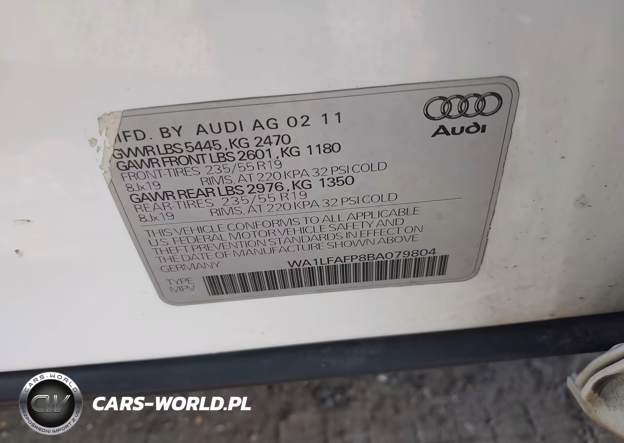 2011 Audi Q5 2.0T Premium VIN:WA1LFAFP8BA079804 - 9