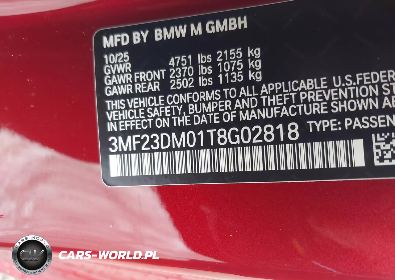 2026 BMW M2 VIN:3MF23DM01T8G02818 - 9