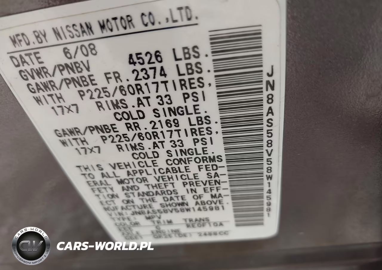 2008 Nissan Rogue Sl VIN:JN8AS58V58W145981 - 9