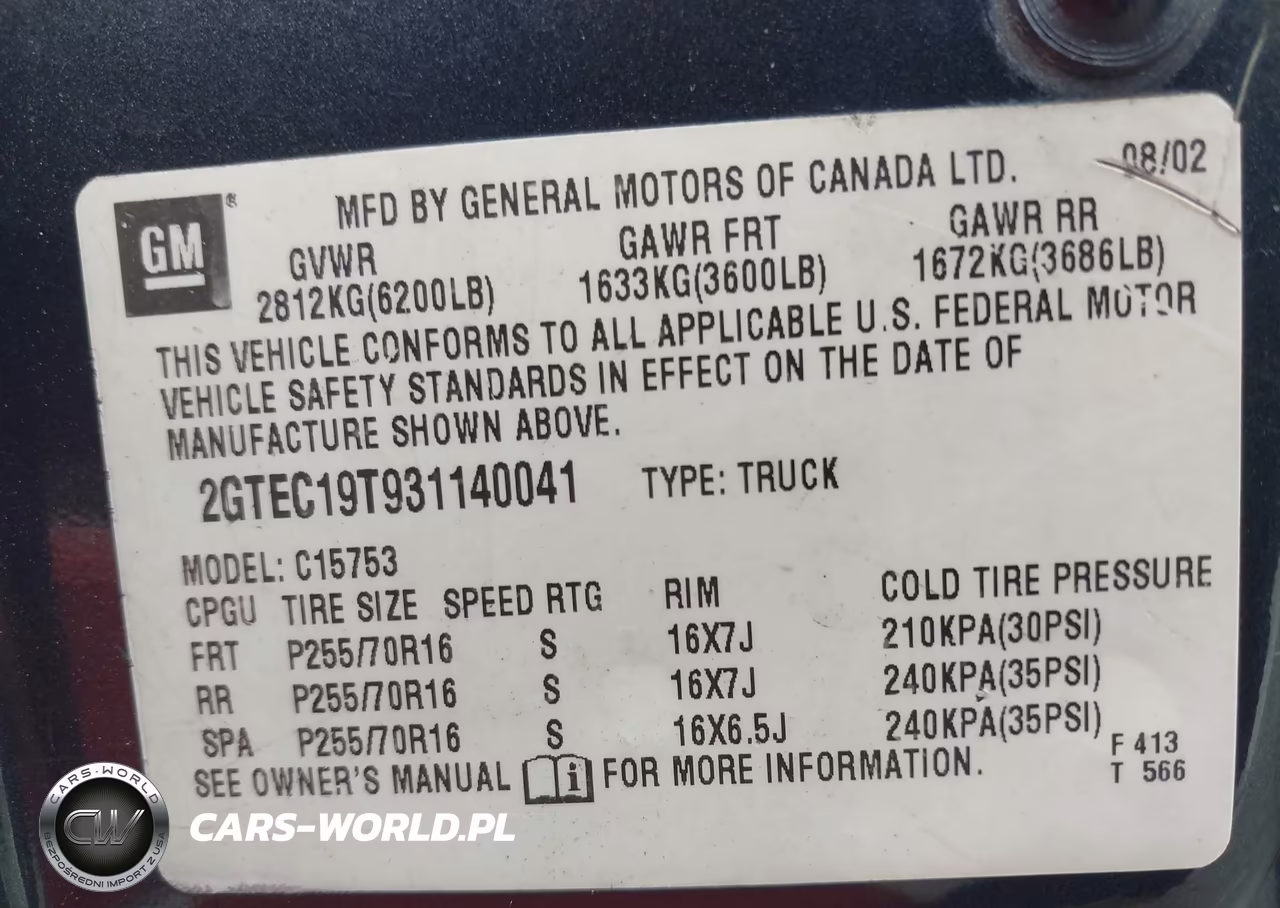 2003 GMC Sierra 1500 Sle VIN:2GTEC19T931140041 - 9