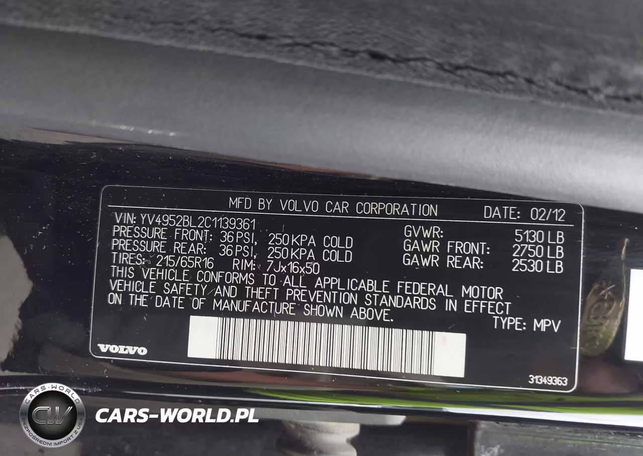 2012 Volvo Xc70 3.2-3.2 Platinum-3.2 Premier-3.2 Premier Plus VIN:YV4952BL2C1139361 - 9