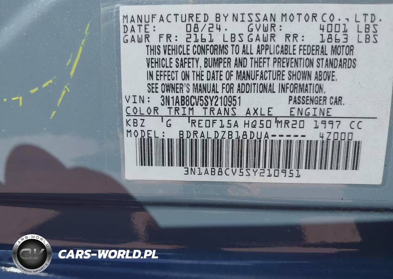 2025 Nissan Sentra Sv VIN:3N1AB8CV5SY210951 - 9