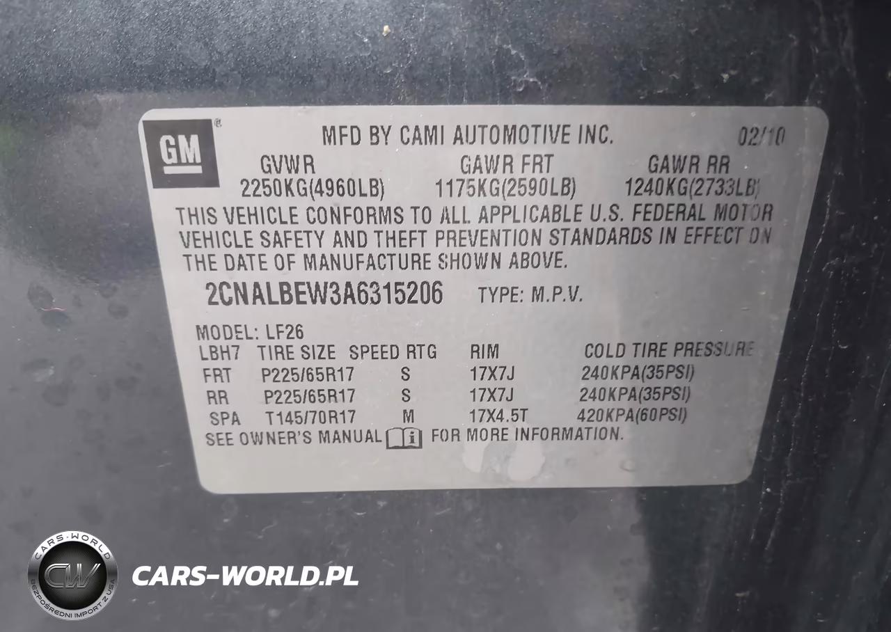 2010 Chevrolet Equinox Ls VIN:2CNALBEW3A6315206 - 9