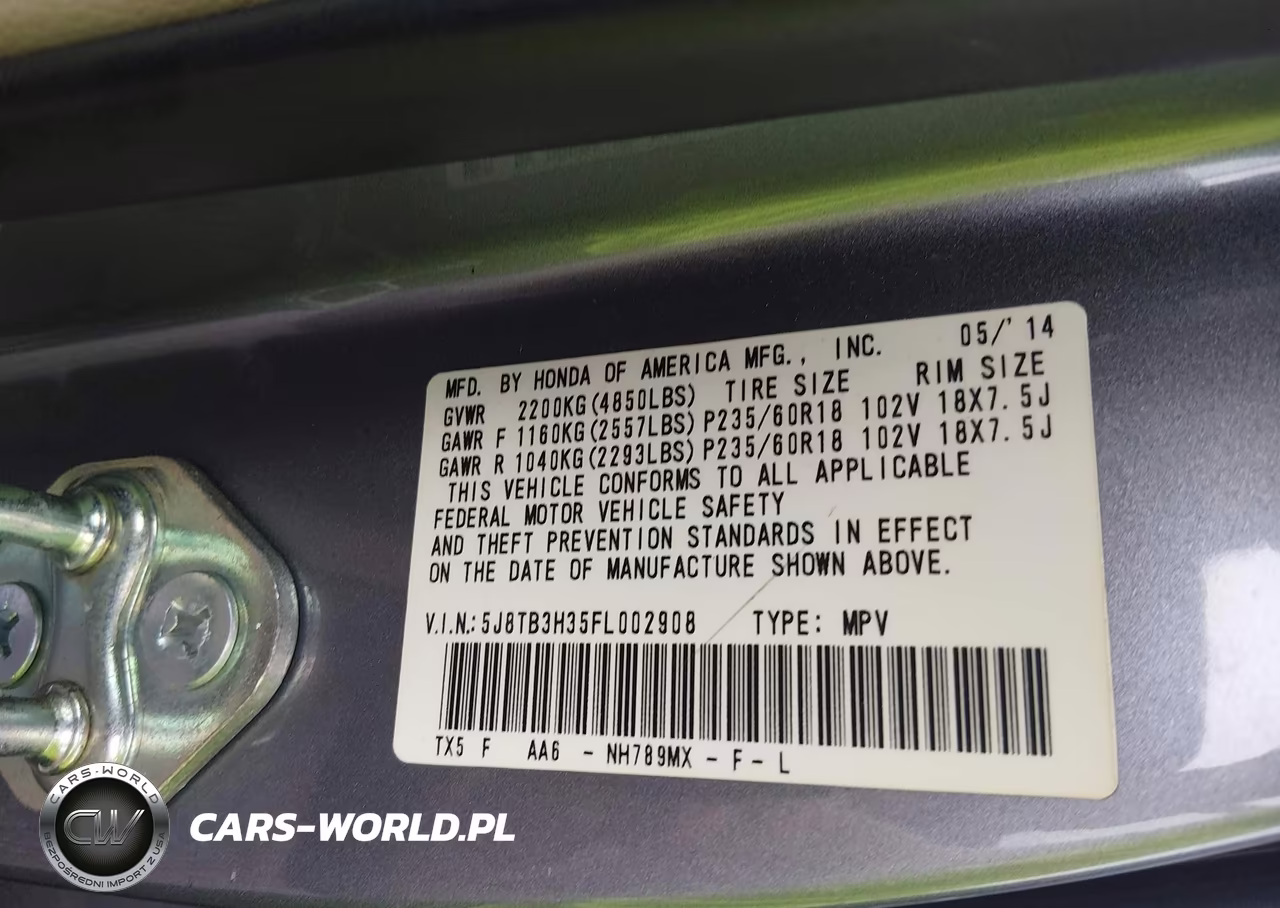 2015 Acura Rdx VIN:5J8TB3H35FL002908 - 9