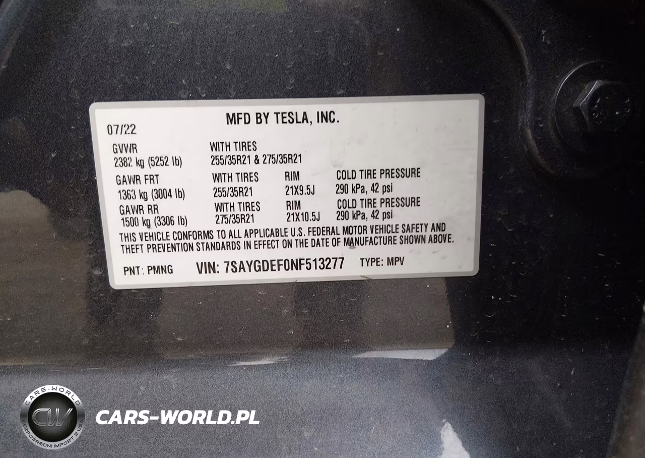 2022 Tesla Model Y Performance Dual Motor All-Wheel Drive VIN:7SAYGDEF0NF513277 - 9