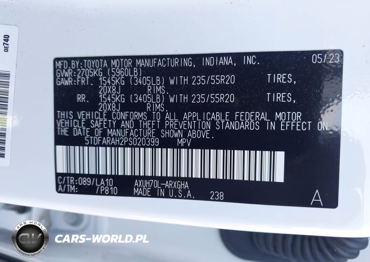 2023 Toyota Highlander Hybrid Platinum VIN:5TDFARAH2PS020399 - 9