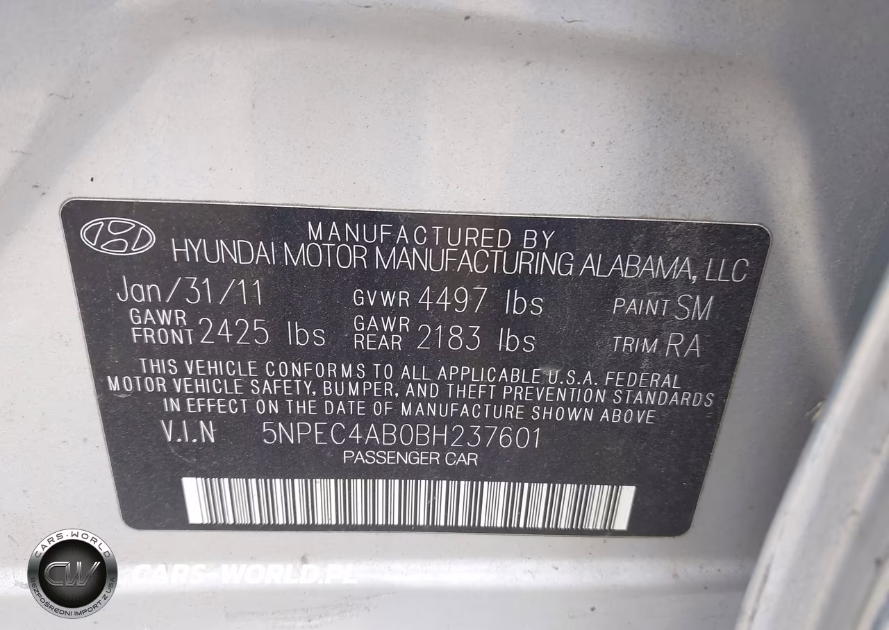 2011 Hyundai Sonata Limited 2.0T VIN:5NPEC4AB0BH237601 - 9