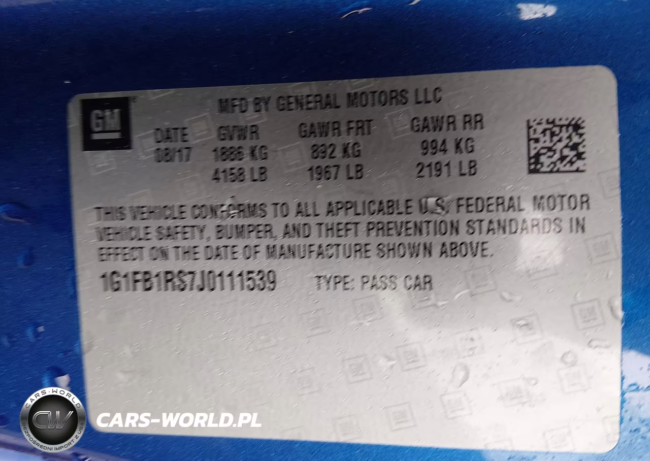 2018 Chevrolet Camaro 1Lt VIN:1G1FB1RS7J0111539 - 9