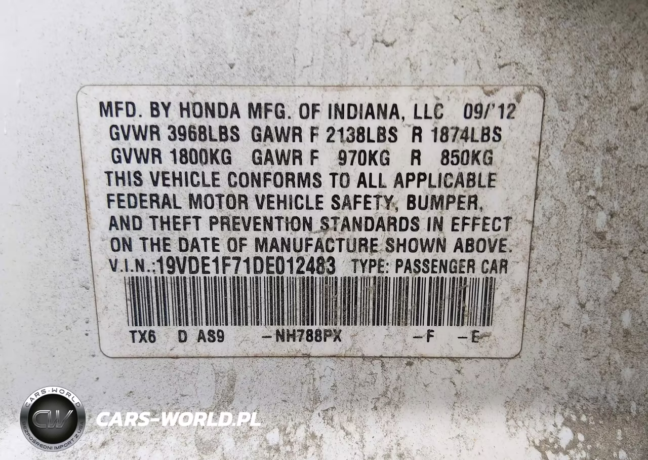 2013 Acura Ilx 2.0L VIN:19VDE1F71DE012483 - 9