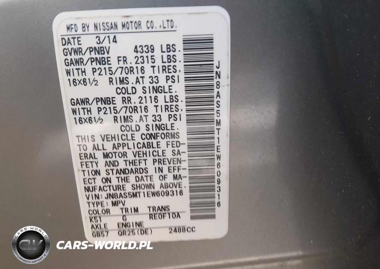 2014 Nissan Rogue Select S VIN:JN8AS5MT1EW609316 - 9