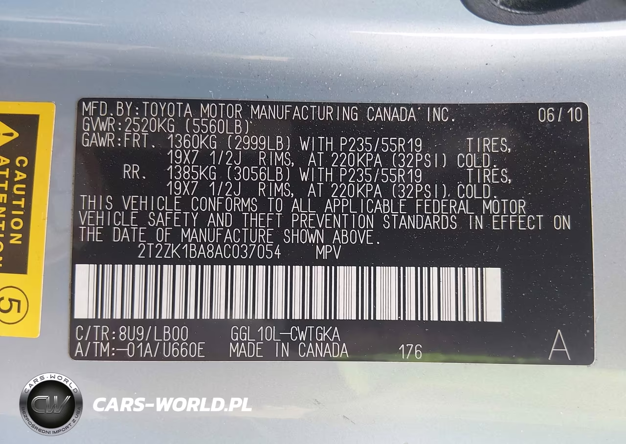 2010 Lexus Rx 350 VIN:2T2ZK1BA8AC037054 - 9