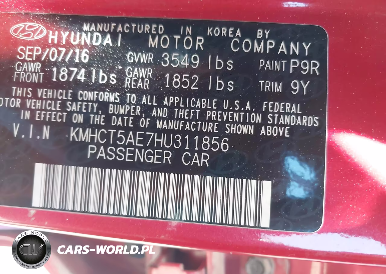 2017 Hyundai Accent Se VIN:KMHCT5AE7HU311856 - 9