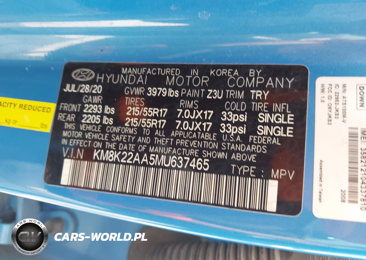 2021 Hyundai Kona Sel VIN:KM8K22AA5MU637465 - 9