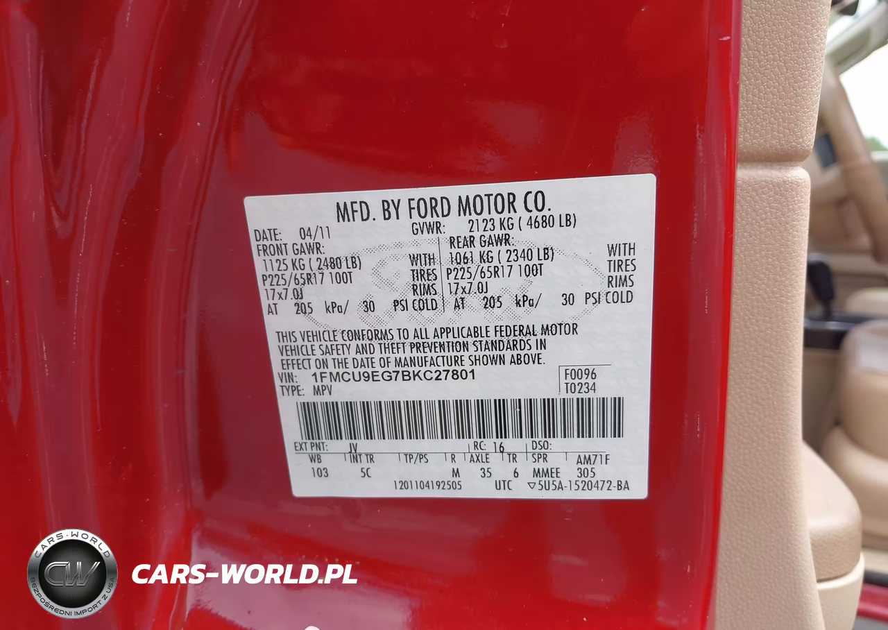 2011 Ford Escape Limited VIN:1FMCU9EG7BKC27801 - 9