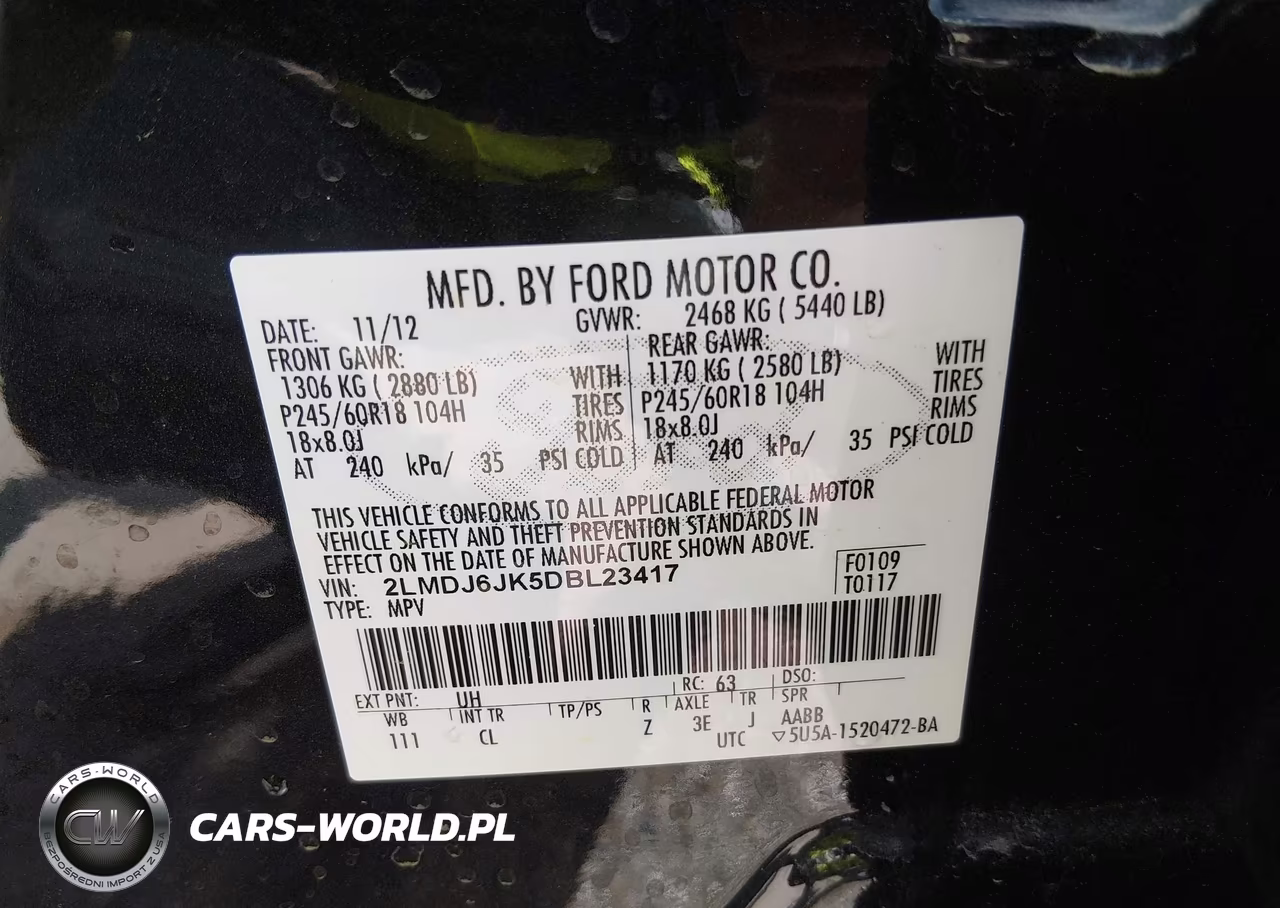 2013 Lincoln Mkx VIN:2LMDJ6JK5DBL23417 - 9