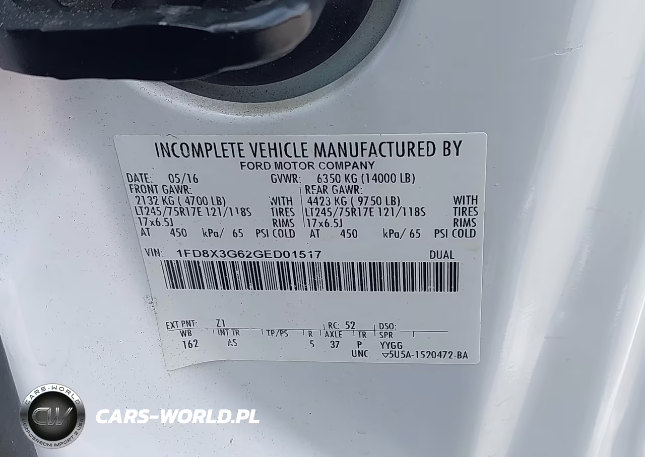 2016 Ford F-350 Chassis Xl VIN:1FD8X3G62GED01517 - 9