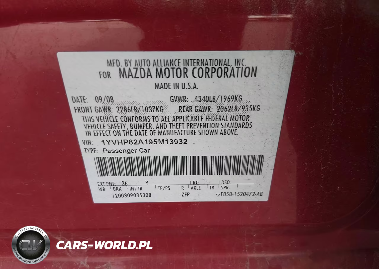 2009 Mazda Mazda6 I Grand Touring VIN:1YVHP82A195M13932 - 9