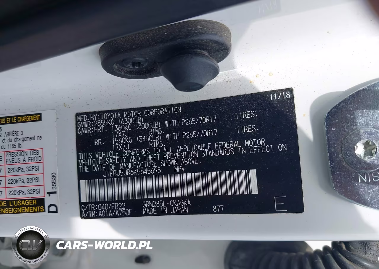 2019 Toyota 4Runner Sr5 VIN:JTEBU5JR6K5645695 - 9